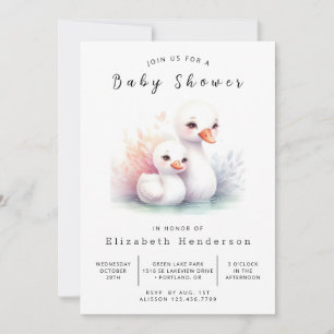 Elegant Online Svan Baby Shower Inbjudningar