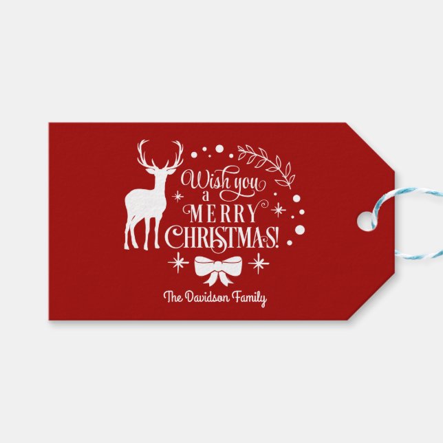 Elegant önskar dig ett GOD JUL Monogram Presentetikett (Framsidan (Horisontell))