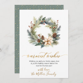 Elegant Önskemål Skriptkrans med hög intensitet Julkort