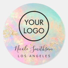 elegant opal fästpunkt runt klistermärke