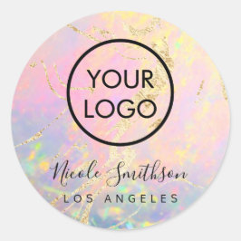 elegant opal fästpunkt runt klistermärke