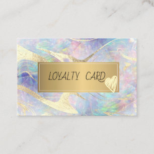 Elegant Opal Guld Ram Lojalitetskort