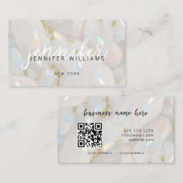 Elegant Opalsten Anpassad QR-kod Unik Visitkort