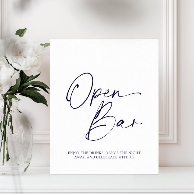 Elegant "Open Pub"-Papper Poster med kalligrafi (Skapare uppladdad)