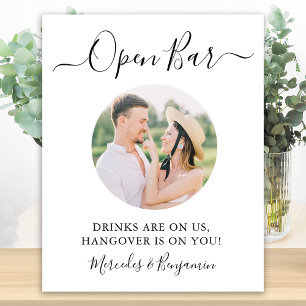 Elegant Open Pub Personlig Photo Bröllop Poster