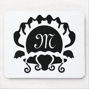 Elegant Open Seashell Silhouette Monogram Musmatta