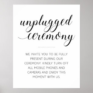Elegant Opluggat Bröllop Ceremony-tecken Poster