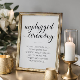 Elegant Opluggat Bröllop Ceremony-tecken Poster