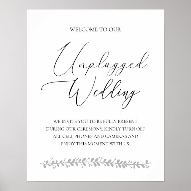 Elegant Opluggat Bröllop Ceremony-tecken Poster (Framsidan)