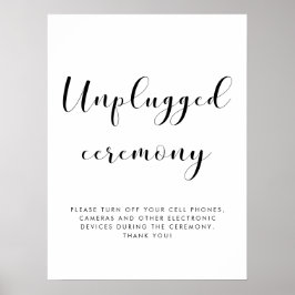 Elegant Opluggat ceremoni bröllop-tecken Poster