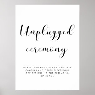 Elegant Opluggat ceremoni bröllop-tecken Poster