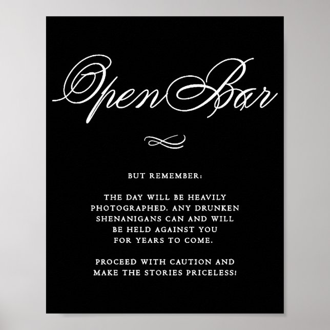 Elegant Öppet Humor Vit Kalligrafi | CHIC Poster (Framsidan)