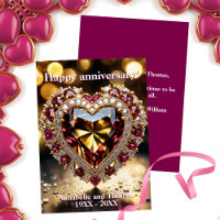 Elegant Opulent Heart Gemstone Bröllop-årsdag
