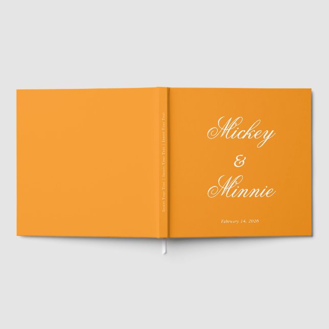 Elegant Orange 12"x12" Gästbok med Anpassad Text (Full)