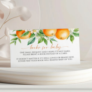 Elegant Orange Blommigt Bok för Baby-höljekort Tilläggskort