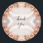 Elegant Orange Blommigt Peach-etikett Runt Klistermärke<br><div class="desc">Fin Elegant Orange Peach Blommigt Sticker</div>