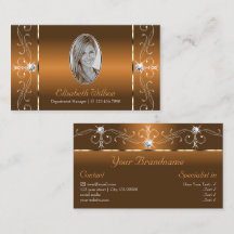 Elegant Orange Brown Squiggled Jewels med Photo