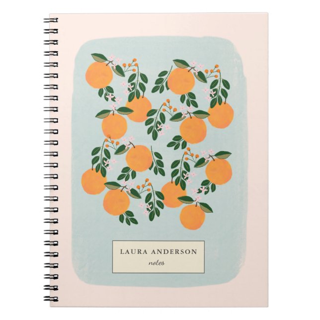 Elegant Orange Citrus Personlig Anteckningsbok (Framsidan)