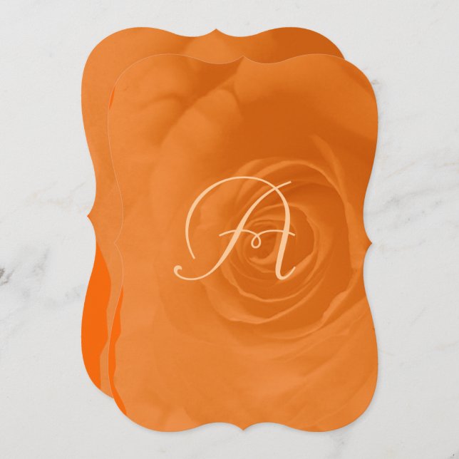 Elegant Orange Coral Ro bröllopsinbjudan Inbjudningar (Fram/baksida)