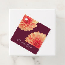 Elegant Orange Dahlias Flowers Burgundy Tack