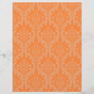 Elegant orange damaskmönster Scrapbook