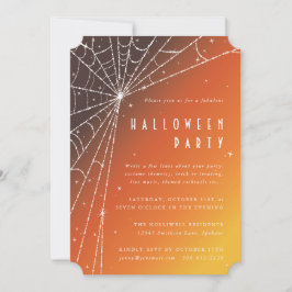 Elegant Orange Diamond Spindelnät Halloween fest Inbjudningar