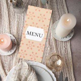 Elegant Orange Floral Wedding Menu Card Meny