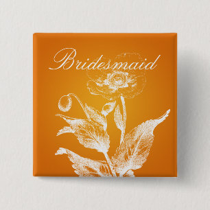 Elegant orange för brudtärnafavörvallmo knapp