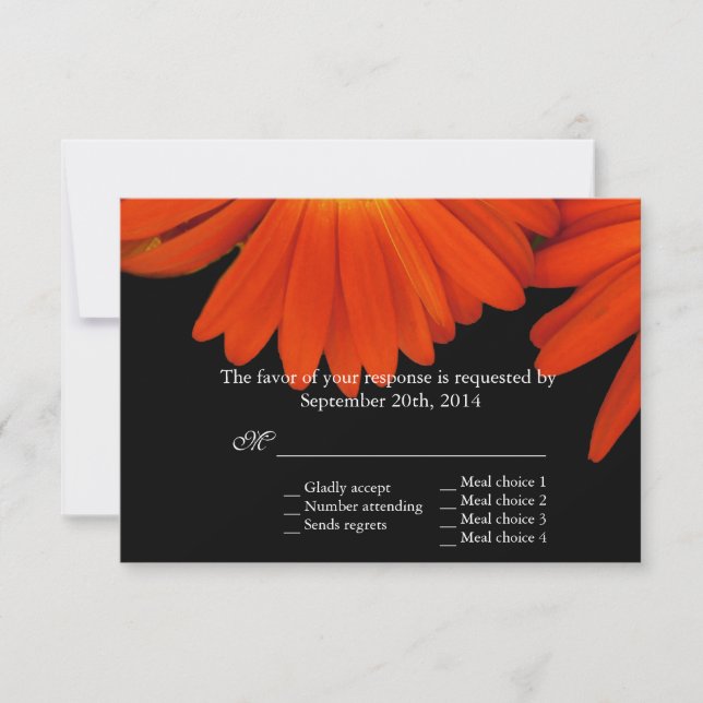 elegant orange gerbera daisy blomma OSA Kort (Framsida)