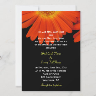 Elegant orange gerbera daisy blommor bröllop inbjudningar