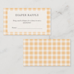 Elegant orange gingham-barnvakt Diaper Raffe Tilläggskort