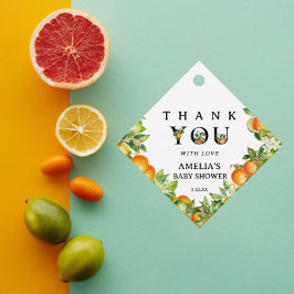 Elegant Orange Greenery Cute Tack Gåvor Etiketter