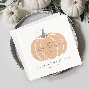 Elegant Orange Liten Pumpa Höst Baby Shower Pappersservett