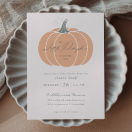 Elegant Orange Little Pumpkin Fall Baby Shower Inbjudningar