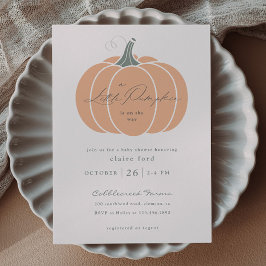 Elegant Orange Little Pumpkin Fall Baby Shower Magnetisk Inbjudningskort