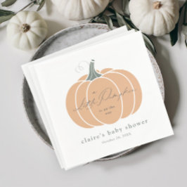 Elegant Orange Little Pumpkin Fall Baby Shower Pappersservett