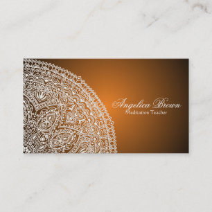 Elegant Orange Mandala Affärskort Visitkort