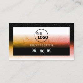 Elegant Orange MarLED Black White Lägg till Logoty Visitkort