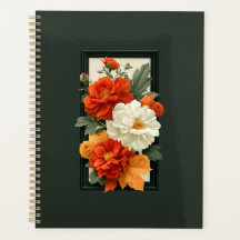 Elegant orange och vit blomsterkonst Akrylkonst