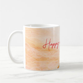 Elegant Orange Orchid Birthday Kaffemugg