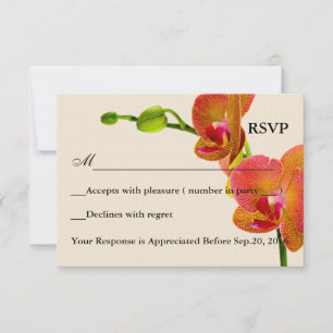 Elegant Orange Orkidéer Svar RSVP-kort