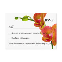 Elegant Orange Orkidéer Svar RSVP-kort