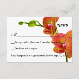 Elegant Orange Orkidéer Svar RSVP-kort