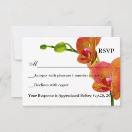 Elegant Orange Orkidéer Svar RSVP-kort