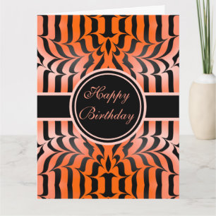 Elegant Orange på födelsedagen och utskrift av sva Kort