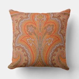 Elegant Orange Parisian Paisley Dekorativ kudde