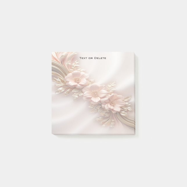 Elegant Orange Peach-Blommigt Bokför anteckningar Post-it Block (Framsida)