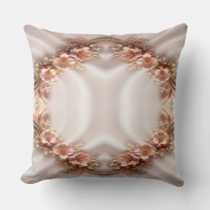 Elegant Orange Peach Blommigt Dekorativ kudde