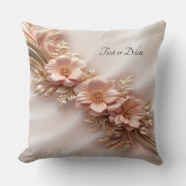 Elegant Orange Peach Blommigt Dekorativ kudde