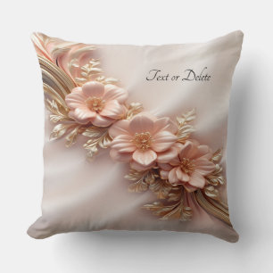 Elegant Orange Peach Blommigt Dekorativ kudde